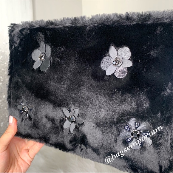 Kate Spade Neve Shearling Embellished LG Pouch Bag - Picture 7 of 8